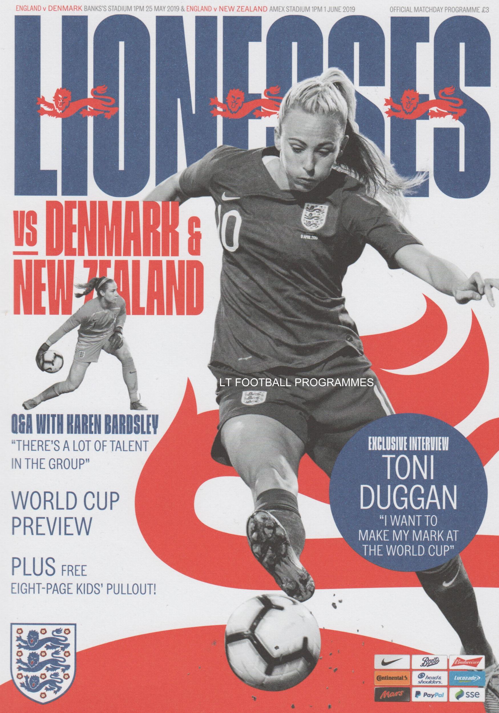 2019 - ENGLAND v DENMARK / NEW ZEALAND (WOMEN)